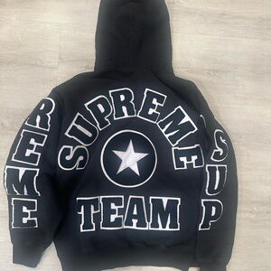 supreme nike half zip hooded sweatshirt black